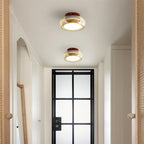 Flush Mount Ceiling Light Integrated LED Amber Glass