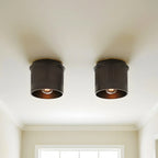 Flush Mount Ceiling Light Matte Black Brass Interior