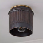 Flush Mount Ceiling Light Matte Black Brass Interior