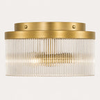 Flush Mount Ceiling Light Ribbed Glass Low Profile