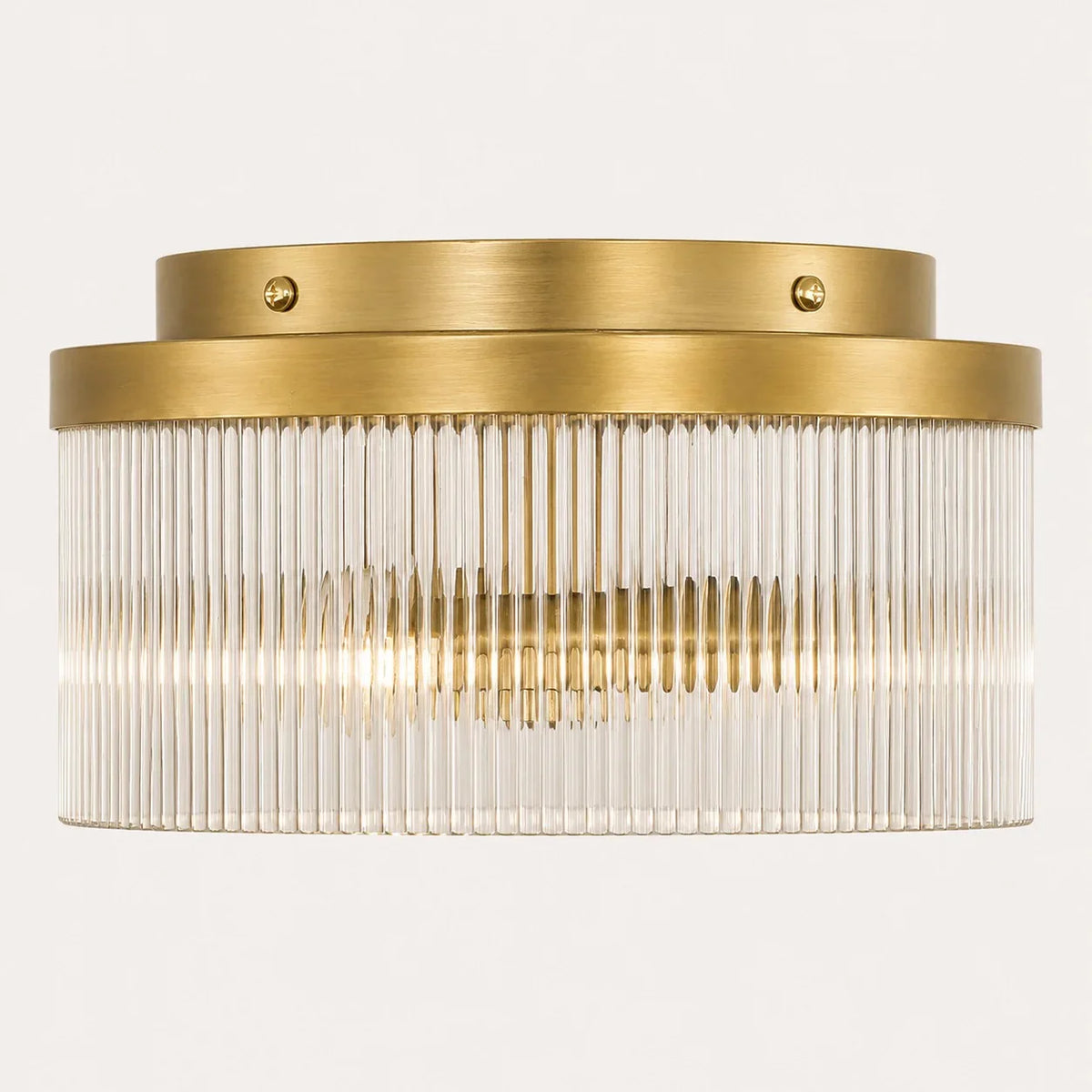 Flush Mount Ceiling Light Ribbed Glass Low Profile