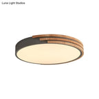 Flush Mount Ceiling Light Scandinavian Wood Acrylic Slim LED