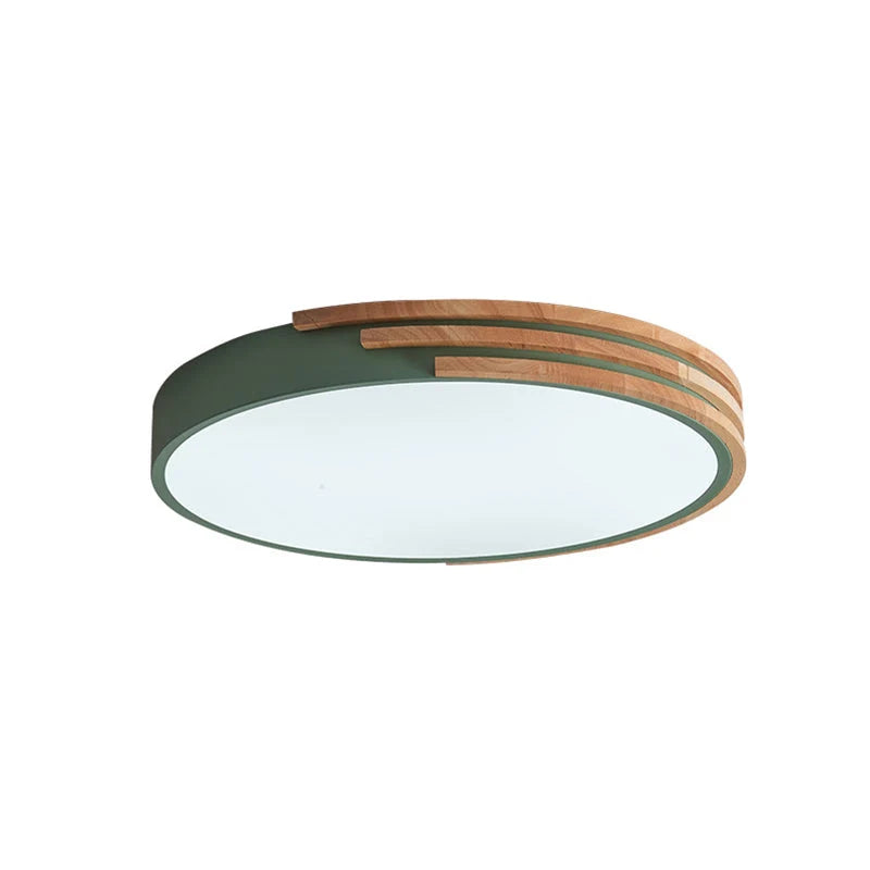 Flush Mount Ceiling Light Scandinavian Wood Acrylic Slim LED