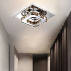 Flush Mount Ceiling Light Square Crystal Integrated LED