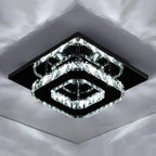 Flush Mount Ceiling Light Square Crystal Integrated LED
