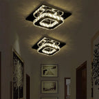Flush Mount Ceiling Light Square Crystal Integrated LED