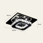 Flush Mount Ceiling Light Square Crystal Integrated LED
