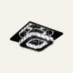 Flush Mount Ceiling Light Square Crystal Integrated LED
