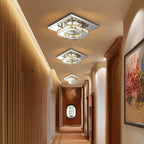 Flush Mount Ceiling Light Square Crystal Integrated LED