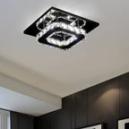 Flush Mount Ceiling Light Square Crystal Integrated LED