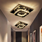 Flush Mount Ceiling Light Square Crystal Integrated LED