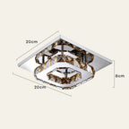 Flush Mount Ceiling Light Square Crystal Integrated LED