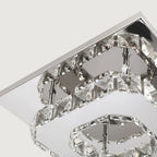Flush Mount Ceiling Light Square Crystal Integrated LED
