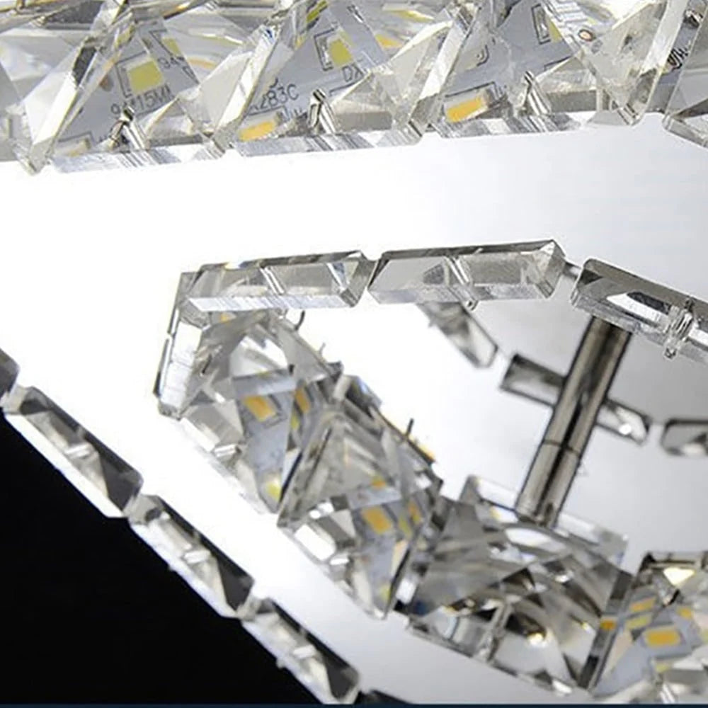 Flush Mount Ceiling Light Square Crystal Integrated LED