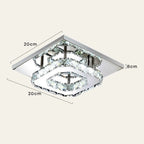 Flush Mount Ceiling Light Square Crystal Integrated LED