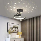 Flush Mount Ceiling Light Starry Projection Dimmable Warm LED