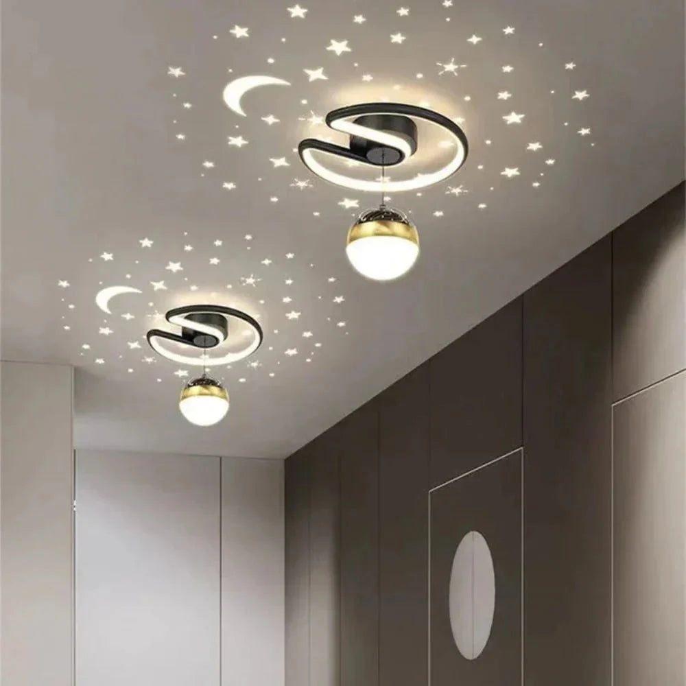 Flush Mount Ceiling Light Starry Projection Dimmable Warm LED