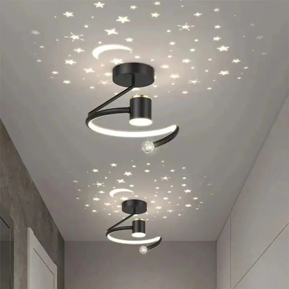 Flush Mount Ceiling Light Starry Projection Dimmable Warm LED