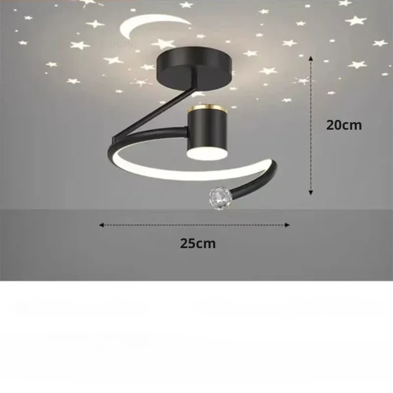 Flush Mount Ceiling Light Starry Projection Dimmable Warm LED