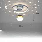 Flush Mount Ceiling Light Starry Projection Dimmable Warm LED