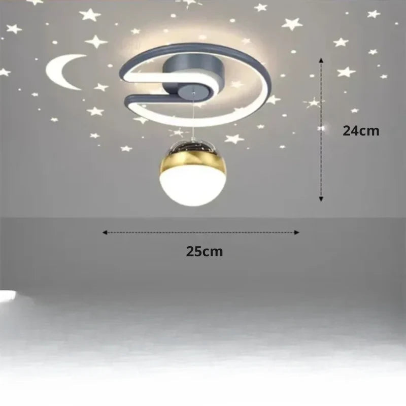 Flush Mount Ceiling Light Starry Projection Dimmable Warm LED