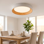 Flush Mount Ceiling Light Warm LED Wood Frame