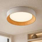 Flush Mount Ceiling Light Warm LED Wood Frame