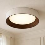 Flush Mount Ceiling Light Warm LED Wood Frame
