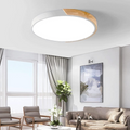 Flush Mount Ceiling Light Wood Accent Integrated LED Dimmable