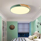 Flush Mount Ceiling Light Wood Accent Integrated LED Dimmable