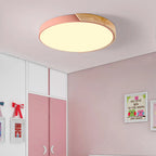Flush Mount Ceiling Light Wood Accent Integrated LED Dimmable
