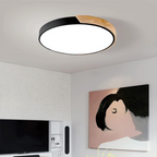Flush Mount Ceiling Light Wood Accent Integrated LED Dimmable