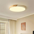Flush Mount Ceiling Light Wood Accent Integrated LED Dimmable