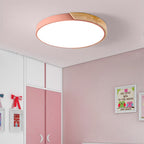 Flush Mount Ceiling Light Wood Accent Integrated LED Dimmable
