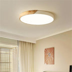 Flush Mount Ceiling Light Wood Accent Integrated LED Dimmable
