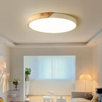Flush Mount Ceiling Light Wood Accent Integrated LED Dimmable