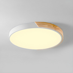 Flush Mount Ceiling Light Wood Accent Integrated LED Dimmable