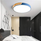 Flush Mount Ceiling Light Wood Accent Integrated LED Dimmable