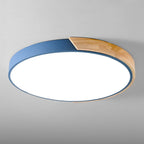Flush Mount Ceiling Light Wood Accent Integrated LED Dimmable