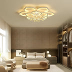 Flush Mount Chandelier Crystal Dimmable LED Remote Control