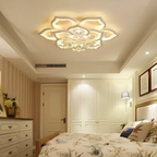 Flush Mount Chandelier Crystal Dimmable LED Remote Control