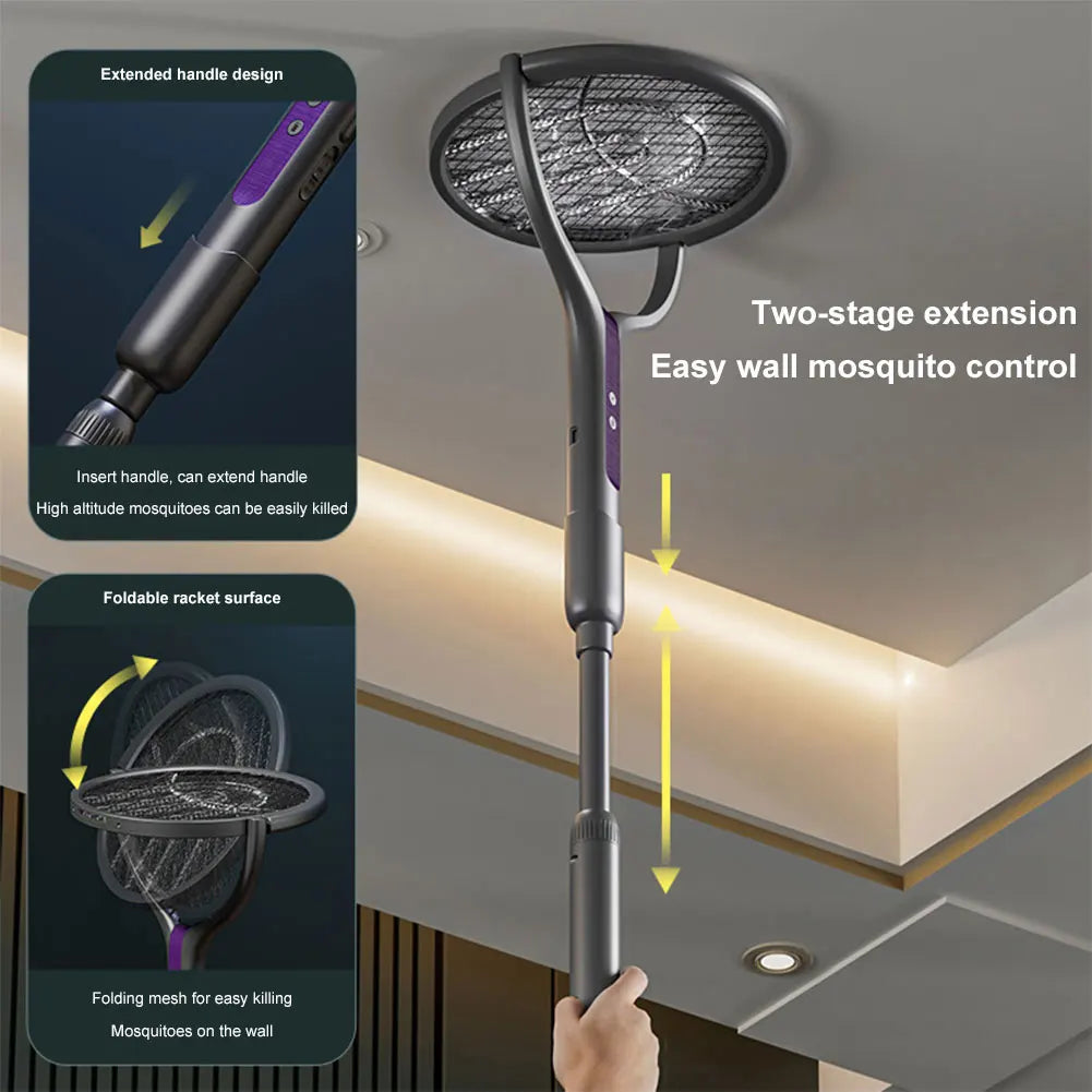 Fly Swatter Extendable Handle Rechargeable USB-C