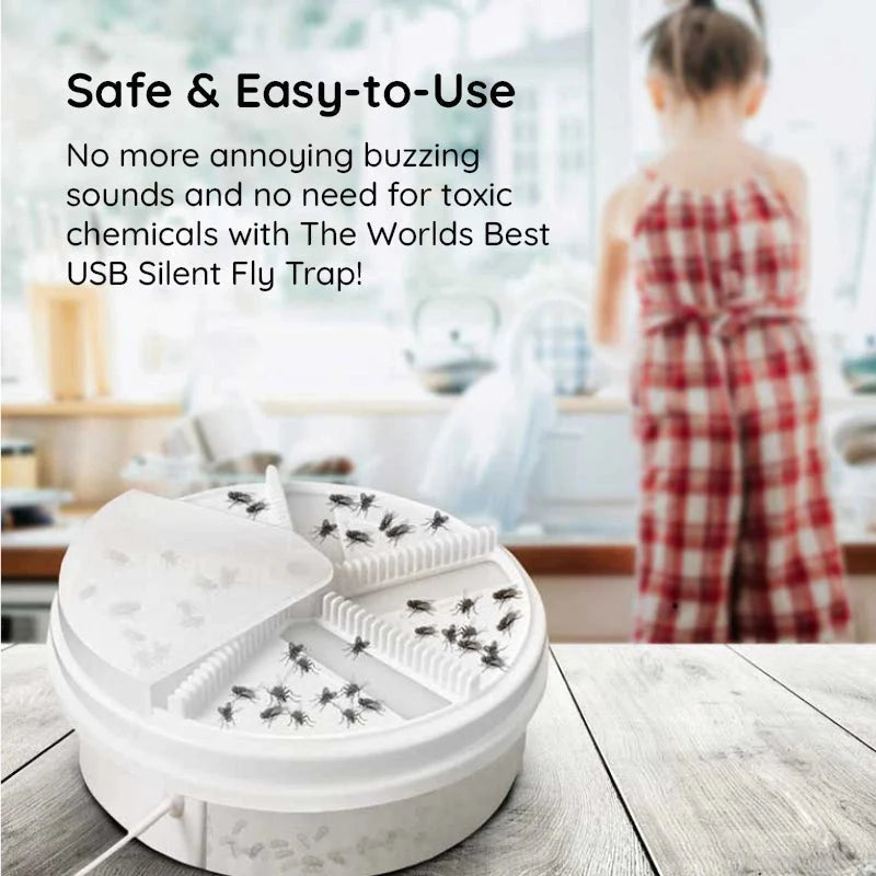Fly Trap USB-Powered Silent & Chemical-Free