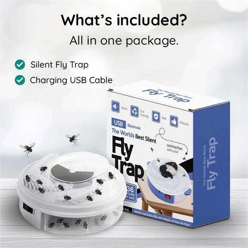 Fly Trap USB-Powered Silent & Chemical-Free