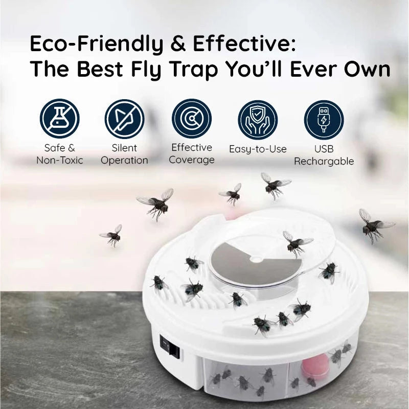 Fly Trap USB-Powered Silent & Chemical-Free