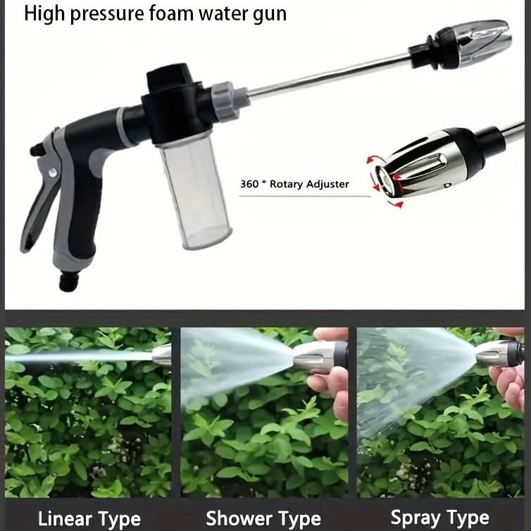 Foam Spray Gun High-Pressure Foam Nozzle 360-Degree Adjuster