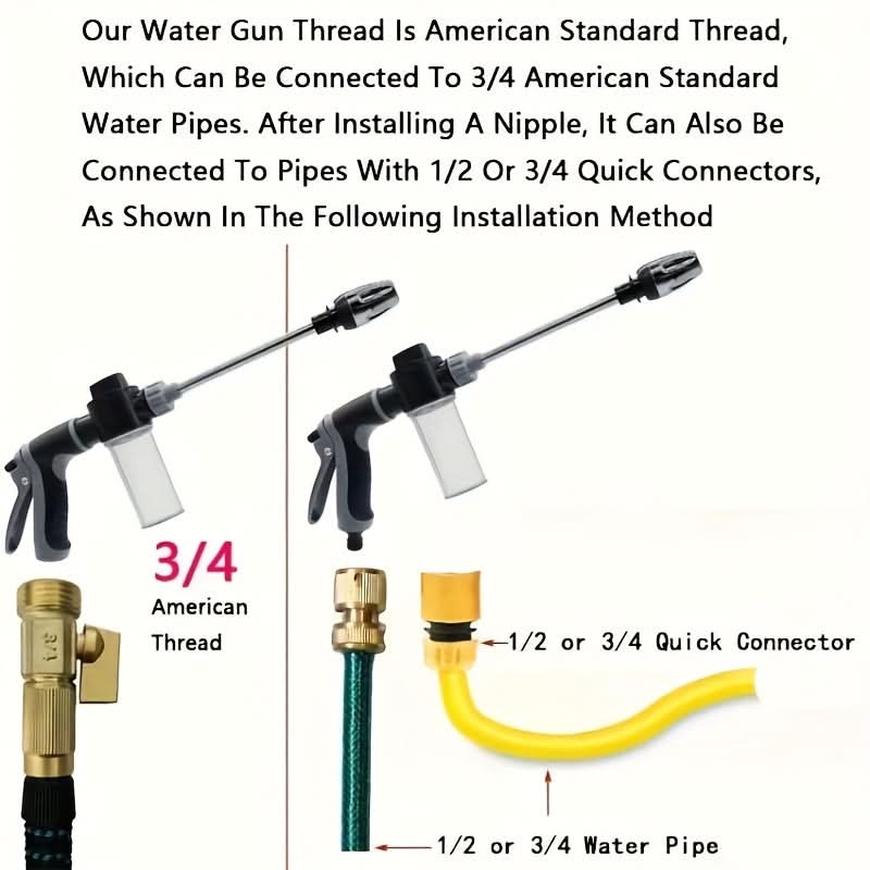 Foam Spray Gun High-Pressure Foam Nozzle 360-Degree Adjuster