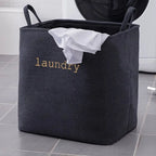 Foldable Microfiber Laundry Basket (Reinforced Handles)