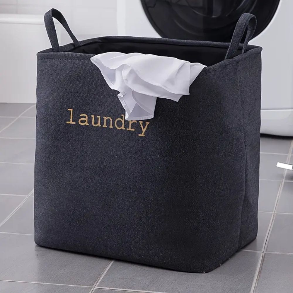 Foldable Microfiber Laundry Basket (Reinforced Handles)