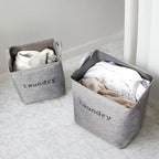 Foldable Microfiber Laundry Basket (Reinforced Handles)